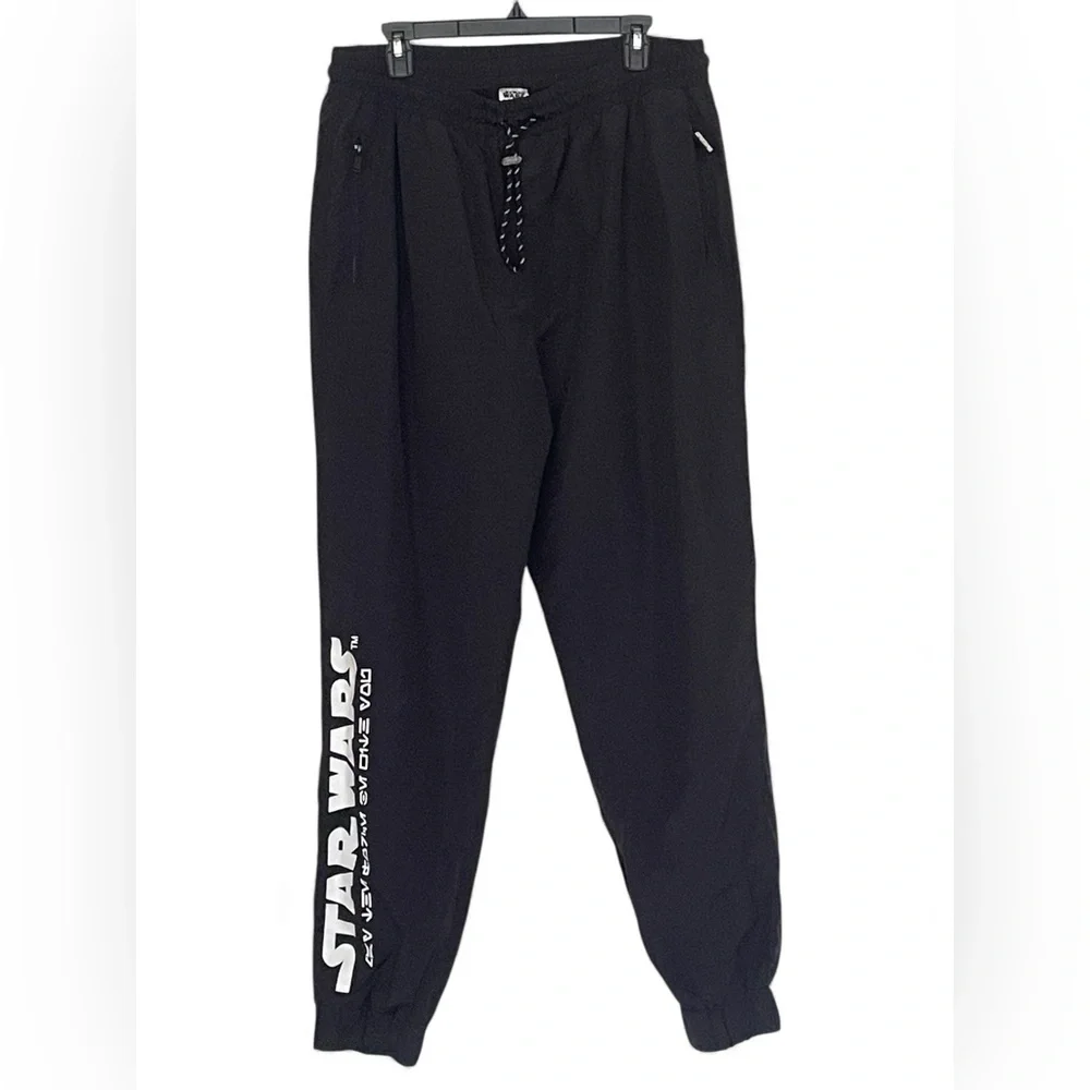 Star Wars‎ Jogger Pants Large Black Disney Licensed Logo Graphic Drawstring Mens